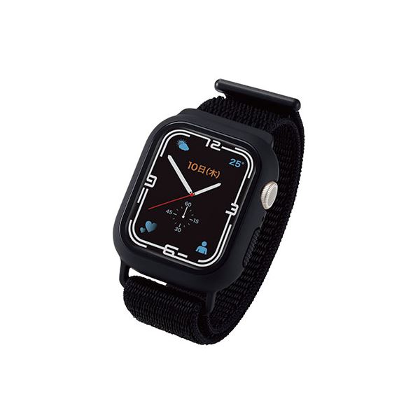 ELECOM エレコム PC機器 Apple Watch41mm用フルカバーケース ファブリックバンド一体型 ブラック AW-21BBCFBBK （ 掃除用品 文房具・事務用品 生活雑貨 オフィス用品 日用品雑貨 日用消耗品 文房具 お掃除 ）