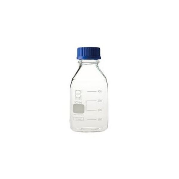 【お徳用 まとめ買い セット販売】 DURAN ねじ口瓶 500mL 青CAP付 【×5セット】
