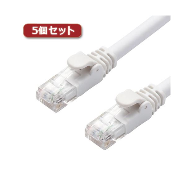 【5個セット お徳用セット】 エレコム LANケーブル / CAT6A / スタンダード / 5m / ホワイト LD-GPA / ..