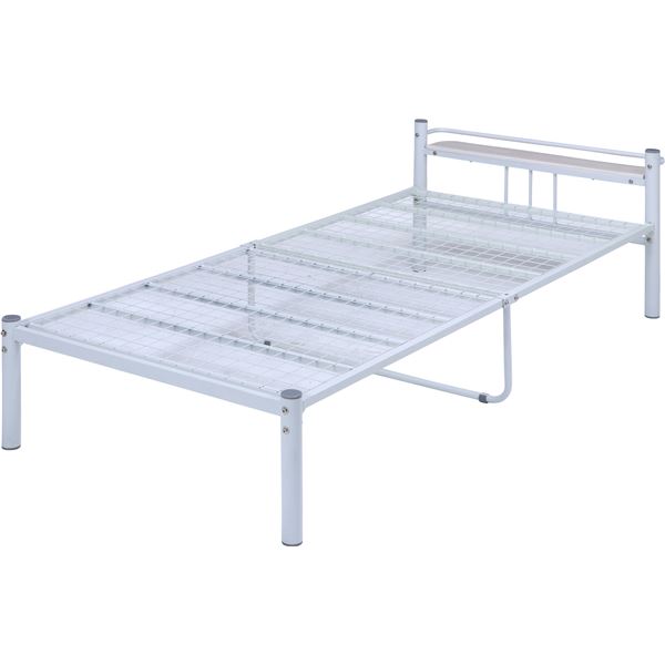 シングルベッド 寝具 幅100cm 【フレーム色：アイボリー】 ベッドフレーム スチール フレームのみ（マットレス無し） 組立品 ベッドルーム 寝室（メーカー名:不二貿易） 寝具 ベッド フロアベッド ローベッド