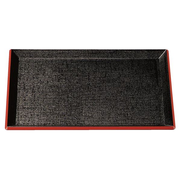 尺5 耐熱羽反布目盆 / トレー 【黒天朱SL】 450×330×20mm 日本製 食洗機対応 〔和食 レストラン 居酒屋 店舗 業務用 キッチン 厨房 お店〕 キッチン用品・食器・調理器具 日用雑貨・キッチン用品 配膳用品 お盆・トレー キッチン トレー お盆 業務用食器