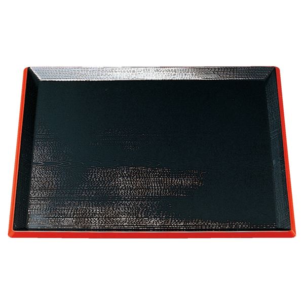 尺3 利休角盆 / トレー 【黒天朱SL】 392mm×392mm×18mm 日本製 〔和食 レストラン 居酒屋 店舗 業務用 キッチン 厨房 お店〕 キッチン用品・食器・調理器具 日用雑貨・キッチン用品 配膳用品 お盆・トレー キッチン トレー お盆 業務用食器