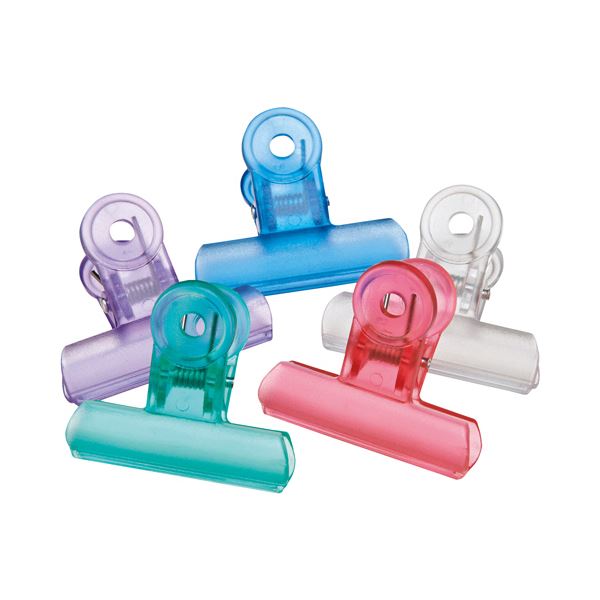 ミツヤ クリアクリップ アクア 中 口幅50mm 5色アソート PCC-5P-AS 1箱 （5個：各色1個） 【×30セット】 【お徳用 まとめ買い お買い得 業務用 割引 セット販売】 日用品雑貨・文房具・手芸 文房具・事務用品 文具 オフィス用品 文房具 事務用品 クリップ