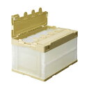 TANOSEE 【お徳用セット】 TANOSEE 折りたたみコンテナ フタ付 50L アイボリー / 透明 1台 【×5セット】 【お徳用 まとめ買い お買い得 業務用 割引 セット販売】(3)