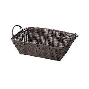 バスケット / 収納カゴ 【ブラウン L】 幅31×奥行21×高さ13cm 持ち手つき 軽量 丈夫 小物収納 【×48個セット】 【お徳用 まとめ買い 割引 セット販売】 （ 掃除用品 文房具・事務用品 生活雑貨 オフィス用品 日用品雑貨 日用消耗品 文房具 お掃除 ）