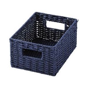 ペーパーバスケット / 収納ボックス 【ネイビー クォーターサイズ】 軽量 カラーボックス収納 【×24個セット】 【お徳用 まとめ買い お買い得 業務用 割引 セット販売】 （ 掃除用品 文房具・事務用品 生活雑貨 オフィス用品 日用品雑貨 日用消耗品 文房具 お掃除 ）