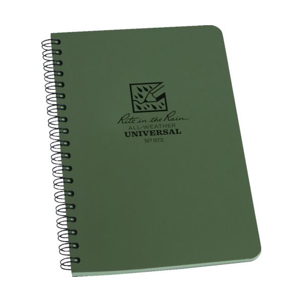ライトインザレインスパイラルノートブック ユニバーサル グリーン 973 1冊 【×5セット】 【お徳用 まとめ買い お買い得 業務用 割引 セット販売】 日用品雑貨・文房具・手芸 文房具・事務用品 文具 オフィス用品 文房具 事務用品 ノート・紙製品 ノート・レポート紙