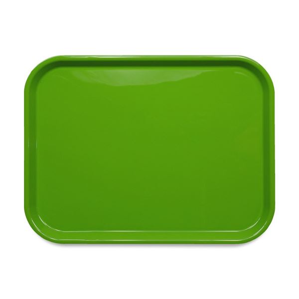 〔30個セット〕 お盆 トレー 幅386mm ティーグリーン 耐熱温度140度 耐冷温度-5度 電子レンジ対応 防滑..