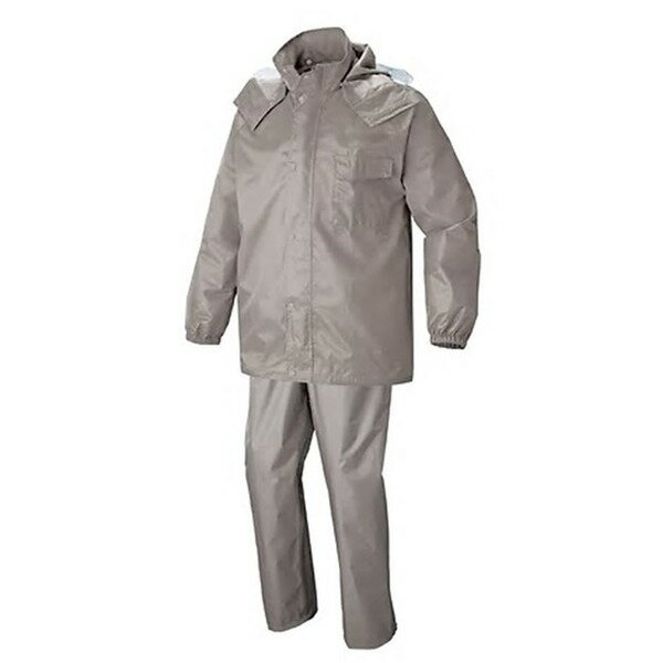 レインウェア LL グレー 耐水圧 10000mm H2O 撥水 防水 レインウェアー 上下総裏メッシュ フード取り外し可 カッパ 雨具ファッション トップス ...