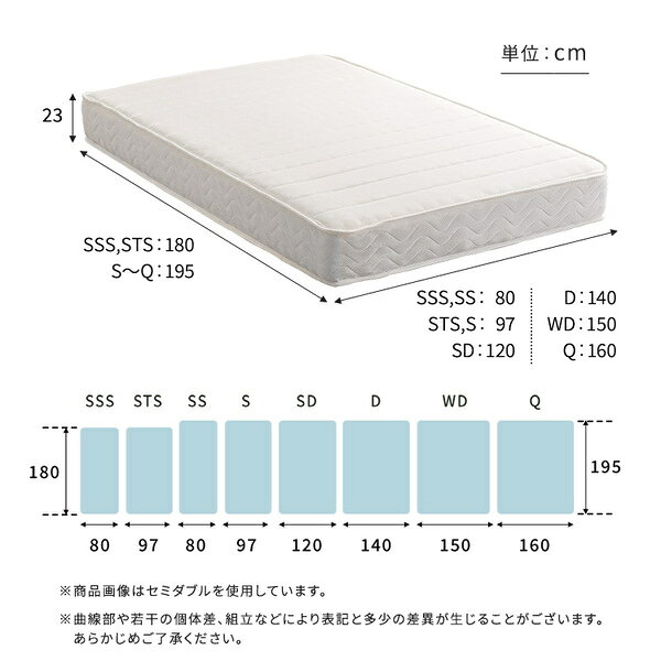 開店20周年 世田谷家具インテリアの【 ショート丈セミシングル マットレス 】 日本製ポケットコイルマットレス ポケットコイル （ショートセミシングル） ソフト / ホワイト｜アングル3