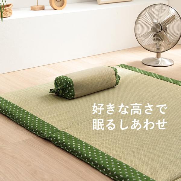 寝具 枕 角枕 い草 吸湿 調湿効果 抗菌防臭 グリーン 約30×15cm [2]