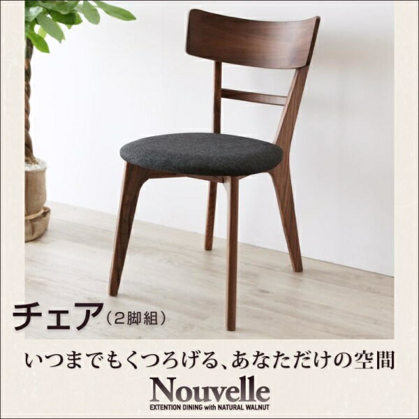 天然木ウォールナット Nouvelle ヌーベル ダイニングチェア 2脚組椅子単品 椅子 1人掛け椅子 1人掛けチェア イス・チェア チェアー