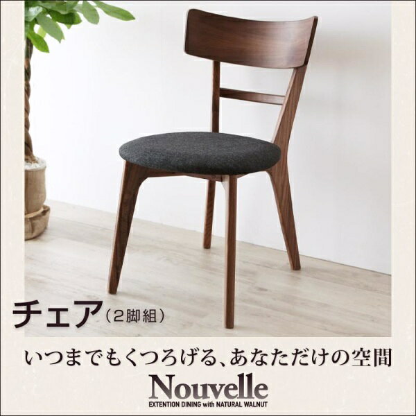 天然木ウォールナット Nouvelle ヌーベル ダイニングチェア 2脚組椅子単品 椅子 1人掛け椅子 1人掛けチェア イス・チェア チェアー