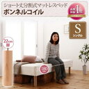 【組立設置サービス付】 ショート丈分割式 脚付きマットレスベッド ボンネルコイルマットレス ベッド 【リネン無し(ベッドパッド・シーツは別売り)ベッド単品販売タイプ】 シングル シングルベッド ショート丈 【脚の長さ:22cm】(3)