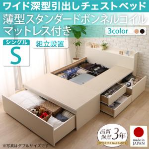 【組立設置サービス付】 収納ベッド 収納・引き出し付