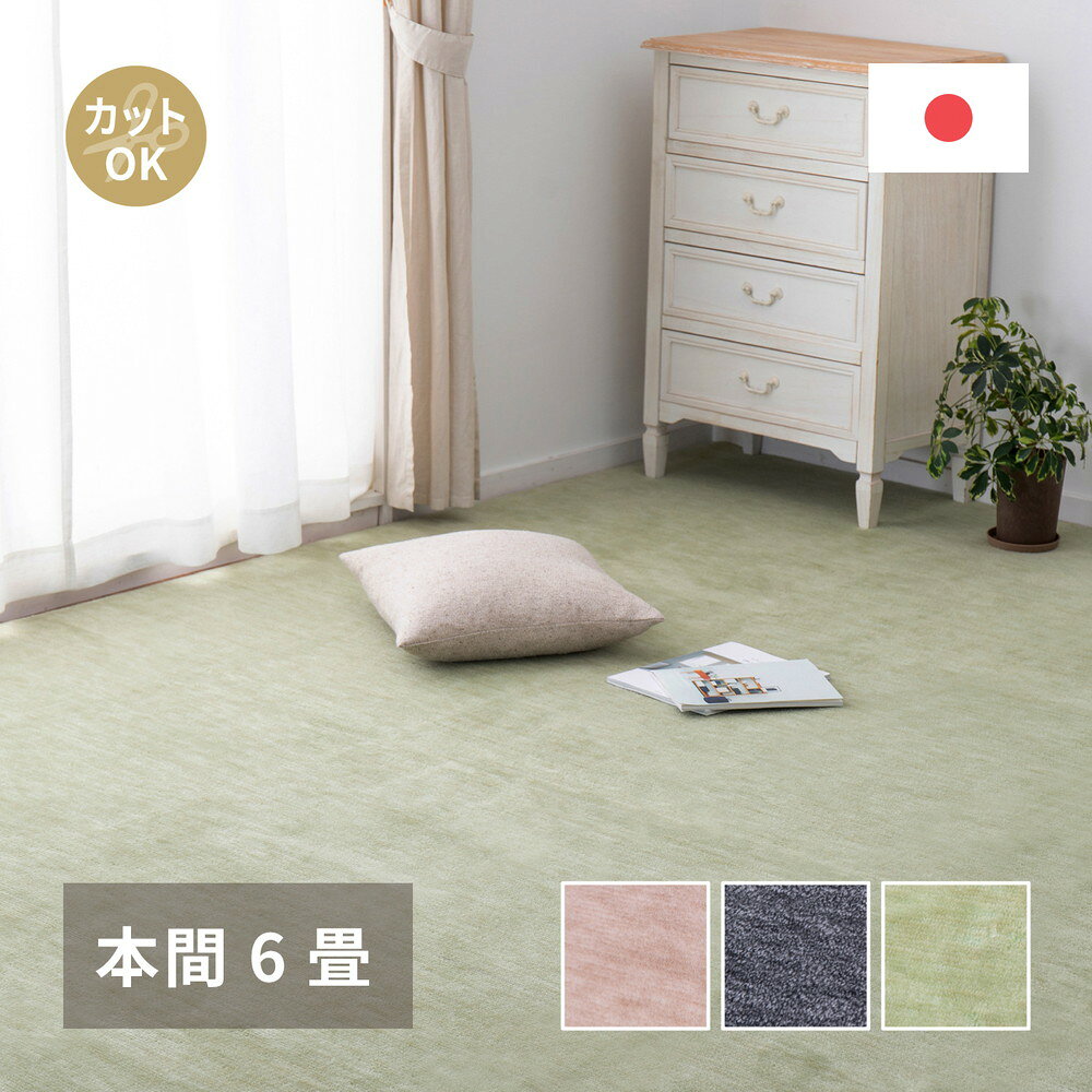 261 cm X 352 cm - カーペット ラグ ラグマット 絨毯 マット ラグカーペット ラグ 秋 冬 ホットカーペット対応 リビング 床暖房対応 敷き詰めカーペット フリーカット ペット 犬 猫 平織 シンプル 本間 6畳