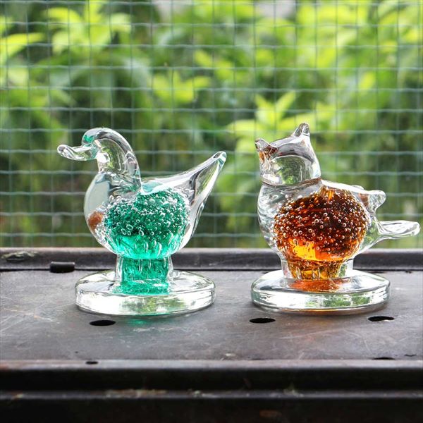 Glass Objet "Owl／Duck"　ガラス　オブジェ　アヒル　フクロウ　オシャレ　ギフト