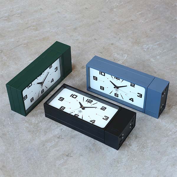 DOUBLE FACE CLOCK RECTANGLE BLACK ダブル フェイス クロック レクタングル [2]