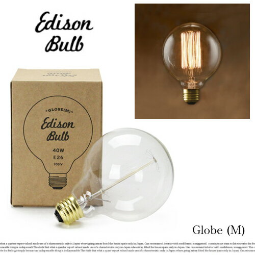 Edison Bulb “Globe”Msize/エジソンバルブ "グローブ"Mサイズ【天井照明　電球　白熱球　クリア球 店舗什器 】