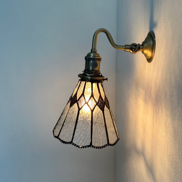ステンドガラスブラケットランプ可動式スワン【アンティーク色】【壁面照明　ブラケットライト　ブラケット　壁付け照明　ウォールライト　照明　階段　ビンテージ　インダストリアル　真鍮ソケット 西海岸】