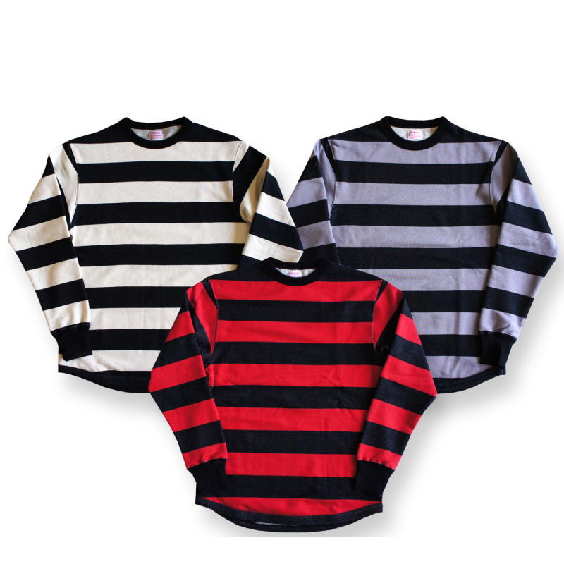 全国どこでも 送料無料 ！！秋冬新作！！【CUSHMAN】パイルボーダーロングスリーブTee【クッシ ...