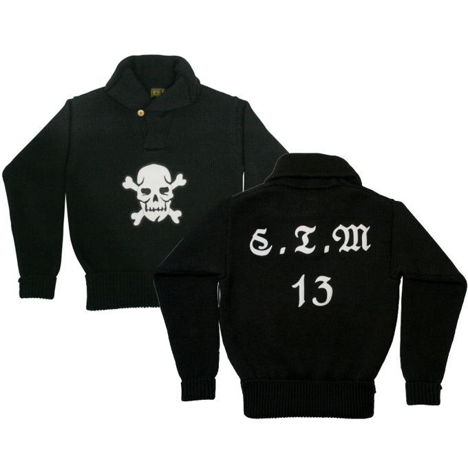 全国どこでも 送料無料 !!秋冬新作!!【CUSHMAN】ショールカラーモーターサイクルセーター【クッシュマン】メンズ&レディース セーター Wool 100%