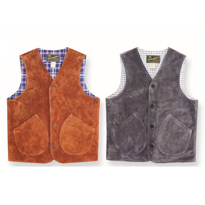 全国どこでも 送料無料 !春夏新作!【 CUSHMAN 】スウェードベスト【クッシュマン】メンズ&レディース カウハイド 牛革 アメカジ