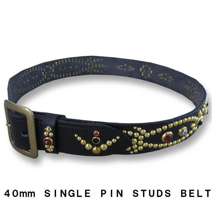 全国どこでも 送料無料 ！！新作！！※限定ハンドメイド生産品！！40mm SINGLE PIN STUDS BELT シングルピンスタッズベルト 牛革メンズ＆レディース カウハイド