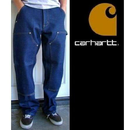 ★　レビューを書いて、更に300円オフ　★カーハートCARHARTT B07未洗いダブルニーデニムワークパンツダブルフロントロガーパンツ