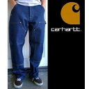 ★　レビューを書いて、更に300円オフ　★カーハートCARHARTT B07未洗いダブルニーデニムワークパンツダブルフロントロガーパンツ