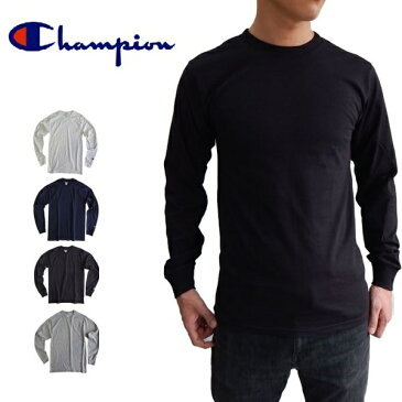 CHAMPION チャンピオンメンズ 無地 長袖tシャツ ロンt ロングスリーブロングtシャツ USA限定モデル 黒