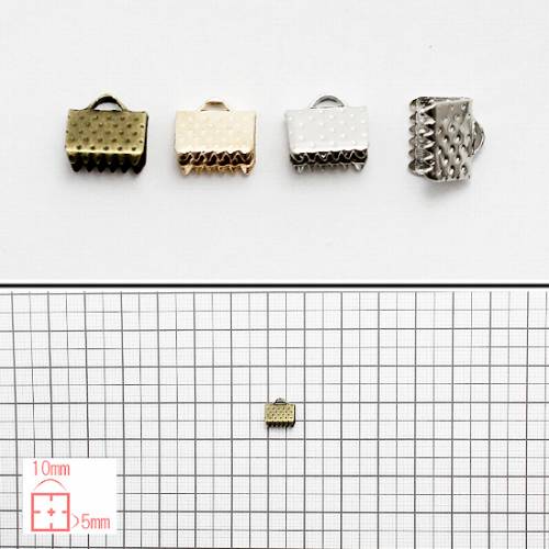 【1日限定P10倍】カン付きヒモ留めワニ口8mm 約100個