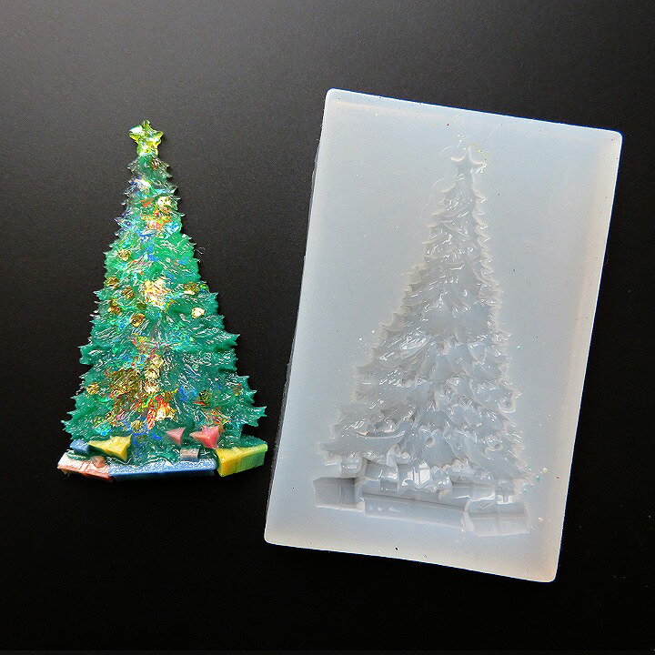 レジン モールド シリコン型 リアルなクリスマスツリー 1個