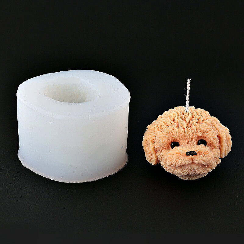 キャンドル型 立体トイプードルのシリコンモールド 1個[宅配便]