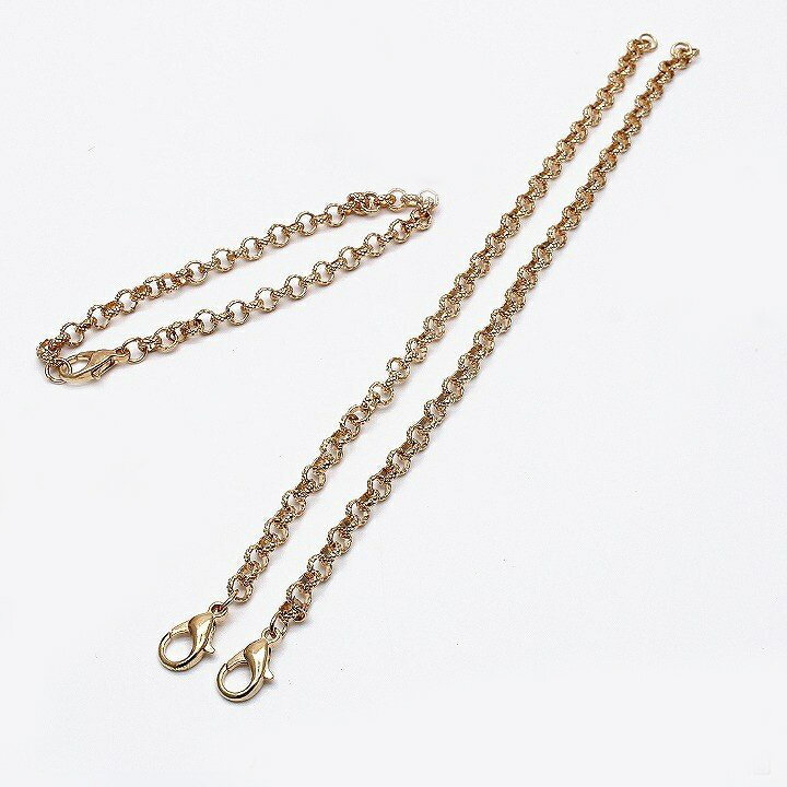 細身タイプ 加工済み バッグチャーム金具 全長約20cm 1個 ゴールド