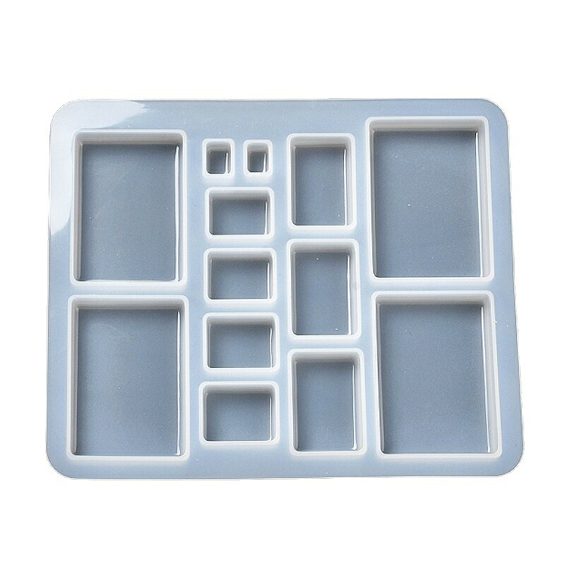 レジン シリコン型 13サイズ作れる長方形プレート 1個