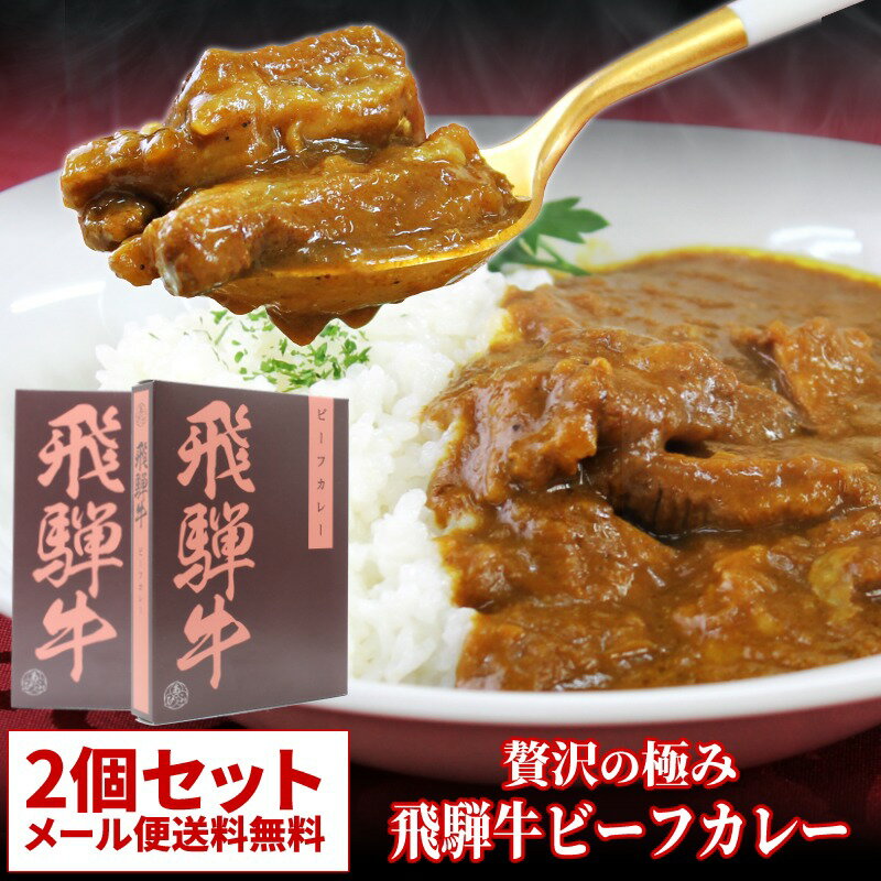 【メール便送料無料】贅沢の極み飛騨牛ビーフカレー 2個セット 中辛 高級 レトルトカレー 本格レストランカレー [ ギフト お中元 御歳暮 内祝い 非常食 保存食 お取り寄せグルメ 食品 ]