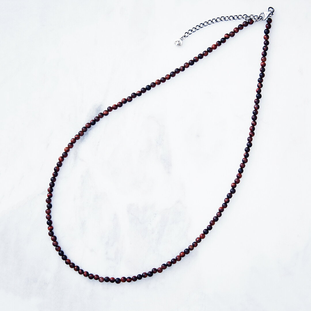 【Crescent Luna(クレセントルナ)】RED TIGER'S EYE CHAIN(チェーン Silver925 燻し加工 レッドタイガーアイ アクセサ...