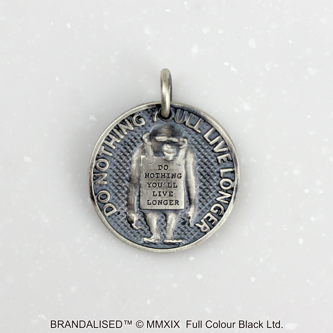 MONEDA CONMEMORATIVA de “DO NOTHING”※チェーン別売り※(ネックレストップ ペンダント Silver925 燻し加工 バンクシー アクセサリー ギフト プレゼント)