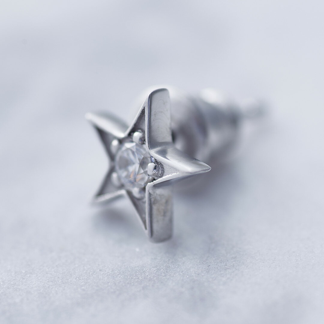 【Crescent Luna(クレセントルナ)】PRIMERA PIERCE(片耳用/1個 ピアス Silver925 キュービックジルコニア 星 スター …