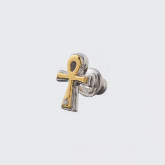 楽天A-SELECT【mouchu（マウチュ）】Ankh Pierce（片耳用/1個 ピアス Silver925 キュービックジルコニア アンククロス アクセサリー ギフト プレゼント）