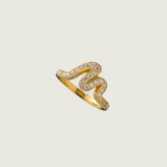 M Ring Gold(リング 指輪 Silver925 キュービックジルコニア アクセサリー ギフト プレゼント)