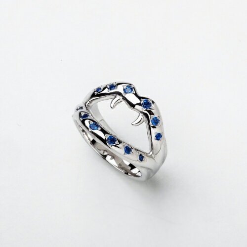 Fang Ring Blue(リング 指輪 Silver925 幅太め シンセティックストーン アクセサリー ギフト プレゼント)