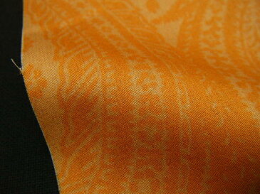 ◆ブランド生地◆ 【 約27cm×約27cmで 111円 】★高級有名ブランド・有名メーカー生地★綿100% ペイズリー柄 オフサテン生地♪オレンジ系♪≪ 日本製 激安 生地 服地 布地 ≫ 【1万円以上で 送料無料 】f2kd354 tH