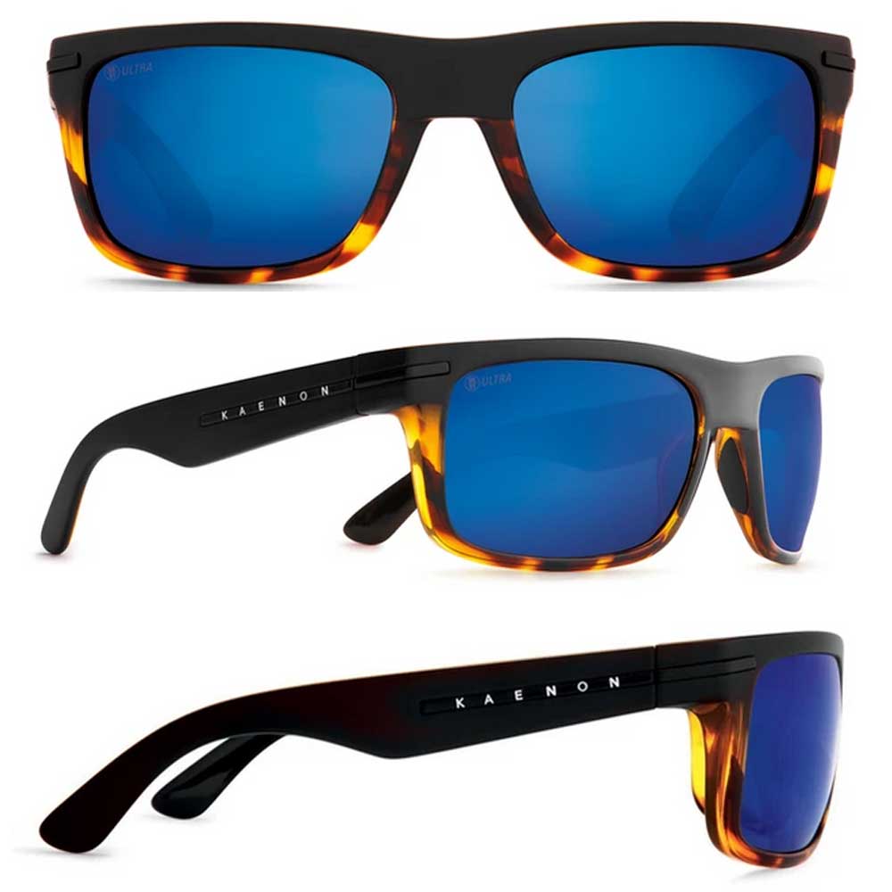 【KAENON/ケーノン】BURNET バーネット (フレーム)Matte Black/Tortoise / (レンズ)Ultra G12 Pacific Blue Mirror 大人用 偏光レンズ