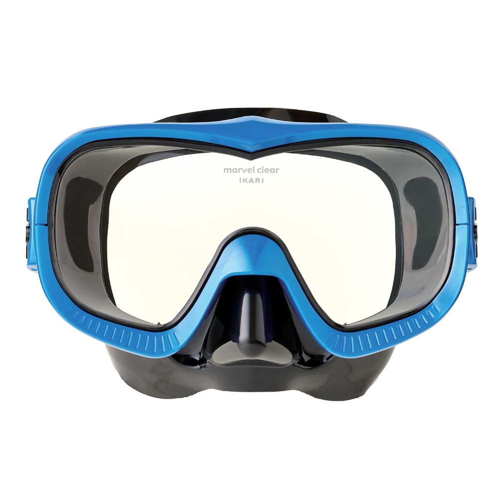 【IKARI/イカリ】AM-161 マーベルクリアー シャイニーブルー (116127) メンズサイズ 広視野 シュノーケ..