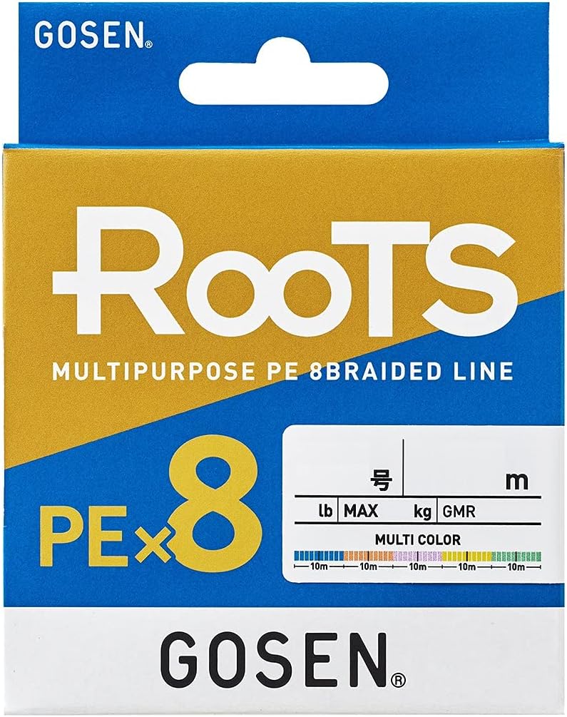 【GOSEN/ゴーセン】ルーツ PEx8 5色 200m 1.2号 (000104) ライン