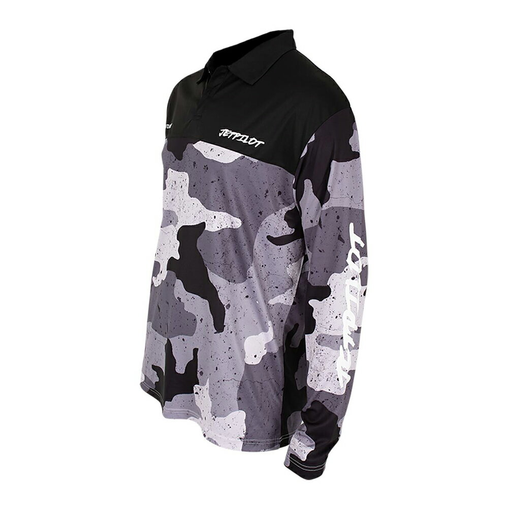 【JETPILOT/ジェットパイロット】JA21180 VENTURE LS FISHING POLOSHIRT Black/Camo フィッシングシャ..