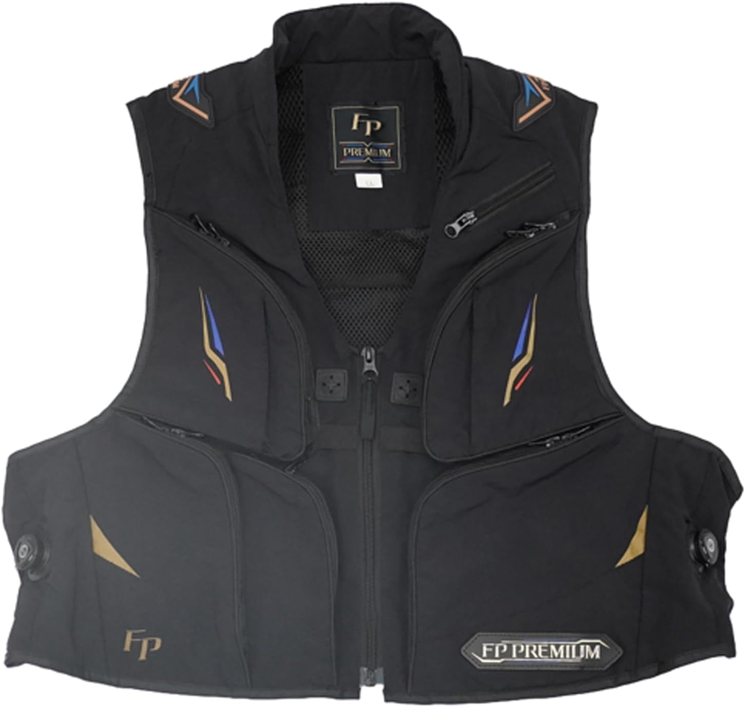 Vests - 【FINAL PERFECTION/ファイナルパーフェクション】PFP-3 鮎ベスト ブラック 多機能ベスト 防風 撥水 軽量 サイズ調整可能 ポケット