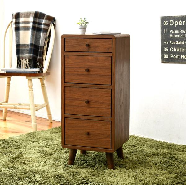 あす楽 チェスト 4段 隙間収納ラック 脚付き 北欧 タンス 洋服ダンス 整理 木製 衣類 子供 引き出し スリム 細い 薄型 薄い 縦長 小さい 一人暮らし ...